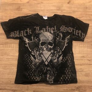 Black Label Society Kids Skull Graphic Tee - Black and Gray